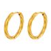 Orecchini a cerchio rotondi versatili placcati in oro, semplici e alla moda, in acciaio inossidabile intrecciato, di tendenza europea e americana, per le donne_voghion.com
