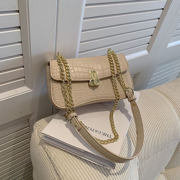 Borsa a catena con motivo a coccodrillo di Niche Design Donna 2023 Nuova borsa a tracolla piccola con chiusura quadrata sotto le ascelle Borsa a tracolla singola_voghion.com