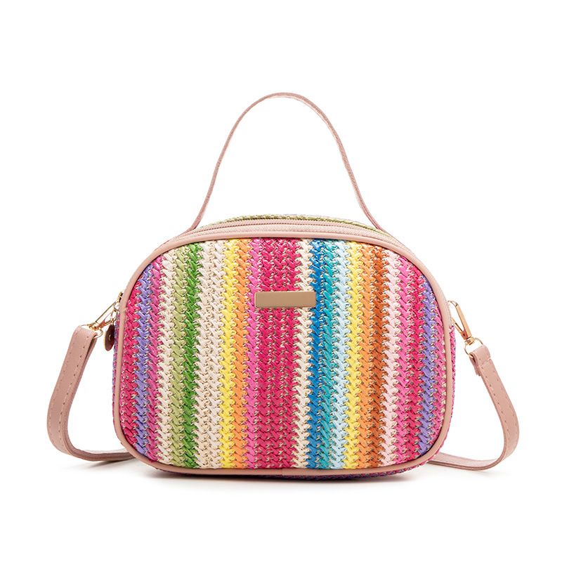 Women's Bag New Ladies Bag Straw Colored Hand Held Sequined Ladies Messenger Bag_voghion.com
