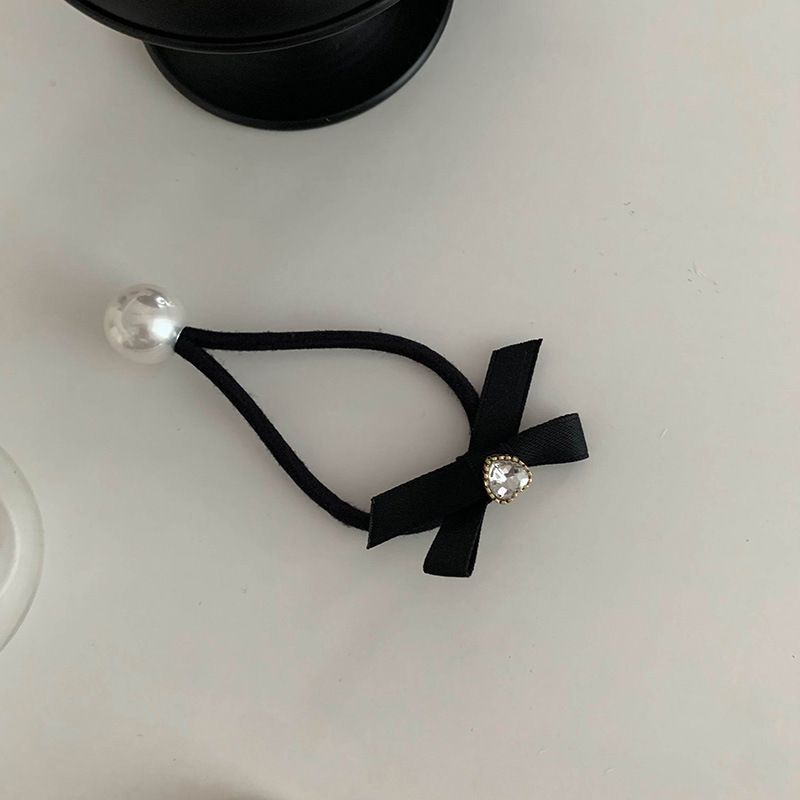 Pearl Bow Hair Loop Hair Rope 2023 New Style Basic Easy to Use High Elastic Durable Hair Accessories Rubber Band for Women_voghion.com
