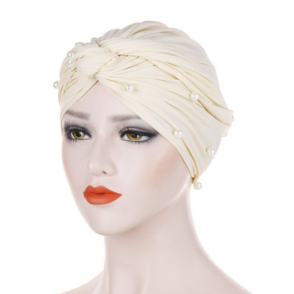 Damenhüts nei Varietéit vun Turbanhüts, muslimesch Turbanhüts, wäiss Perl-Turbanhüts_voghion.com