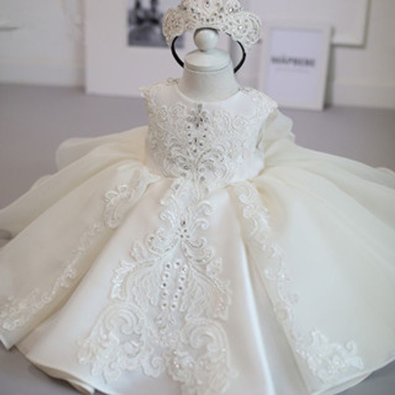 Vestido de festa para meninas floristas, saia de tule fofa para casamento, verão, infantil, estiloso, primeiro aniversário, vestido de princesa_voghion.com
