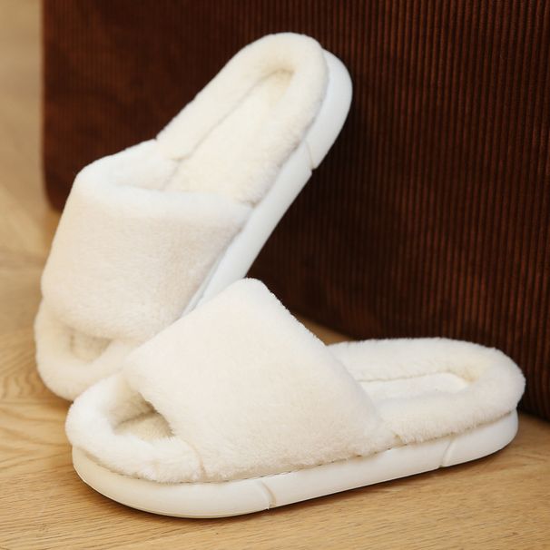 Pantofole in peluche per donna e uomo - Pantofole da casa in peluche con suola in EVA antiscivolo per interni/esterni e soletta in memory foam (colori assortiti)_voghion.com