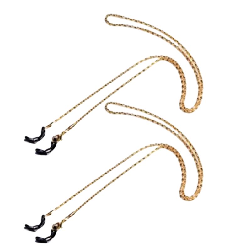 Zhuoxinder 2-delige brillenketting, anti-val, metallic, hoogglans, mode-sieraden, elegante brillenhouder, dagelijks gebruik, zilver_voghion.com
