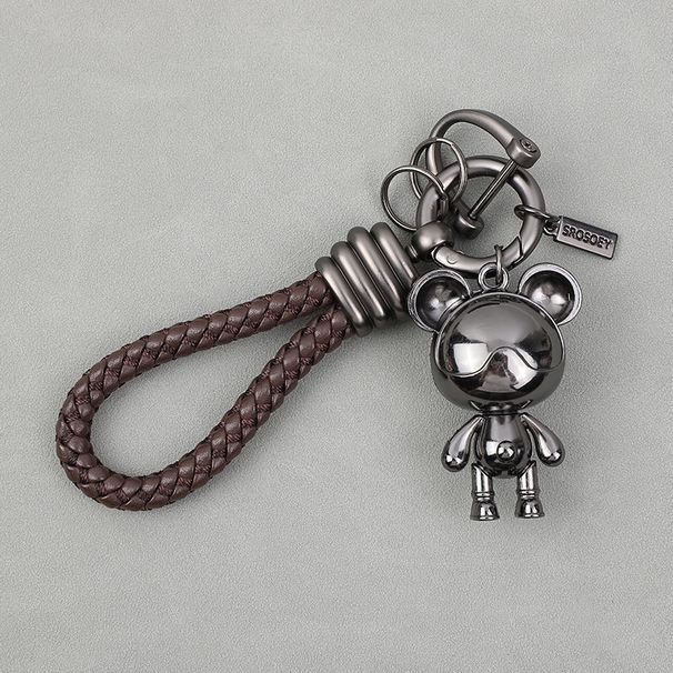 Portachiavi con ciondolo a forma di orso in metallo testurizzato, personalità creativa, coppia di uomini e donne, un paio di ciondoli per borse, anello per catena di auto_voghion.com