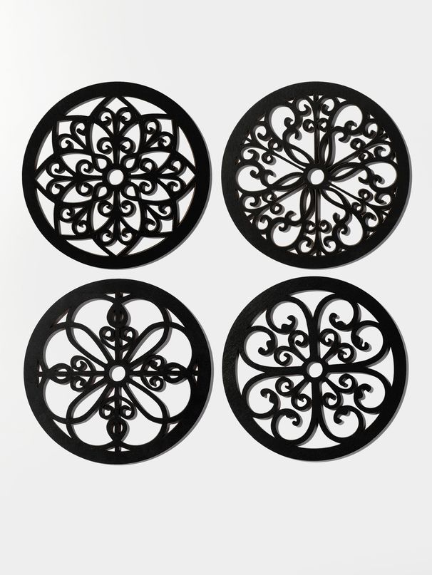 Ahşap oyma yuvarlak masif ahşap çıkartmalar Avrupa tarzı ahşap arka plan duvar dekorasyonu ev sanat kolye_voghion.com