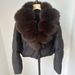 Stylish Short Puffer Jacket With Oversized Fox Fur Collar, 95% White Duck Down, Winter Coat For Women_voghion.com