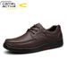 German Camel Dynamic Casual Leather Men, Autumn Soft Sole Top Layer Cowhide, Black Dad Shoes For Fall And Winter_voghion.com