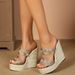 Women's Sexy Wedge Platform Sandals - Bohemian Straw Braided High Heel Mules Fashionable Slip-On Beach Shoes For Summer_voghion.com