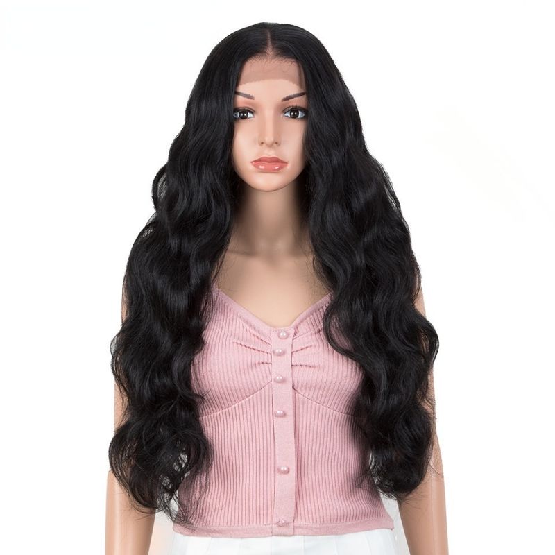 Haarverlängerungen Perücken Neue bunte große Welle 30 Zoll langes lockiges Haar 13 * 6 Frontspitze Damen Chemiefaserperücke Kopfbedeckung_voghion.com