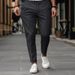 Spring And Autumn American Style Solid Color Casual Simple Plus Size Men's Business Slim Fit Tapered Pants_voghion.com