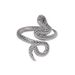 Bague ouverte en titane en forme de serpent pour femme, anneau ouvert exagéré pour index, style froid, en acier inoxydable_voghion.com