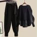 Plus Size Women's Autumn Outfit Set - Stylish Vest, Knit Sweater & Work Pants 3-Piece Coordinated Casual Suit_voghion.com