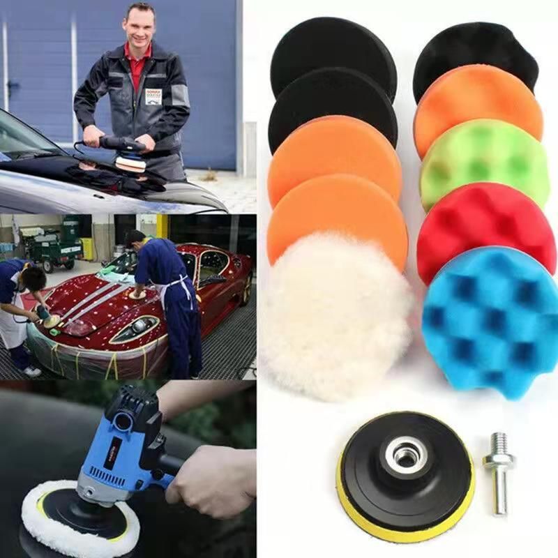 Lucidatura auto, ceratura, spugna di lana da 3 pollici, set di 11 pezzi, prodotti per la bellezza e la pulizia dell'auto, trapano elettrico_voghion.com
