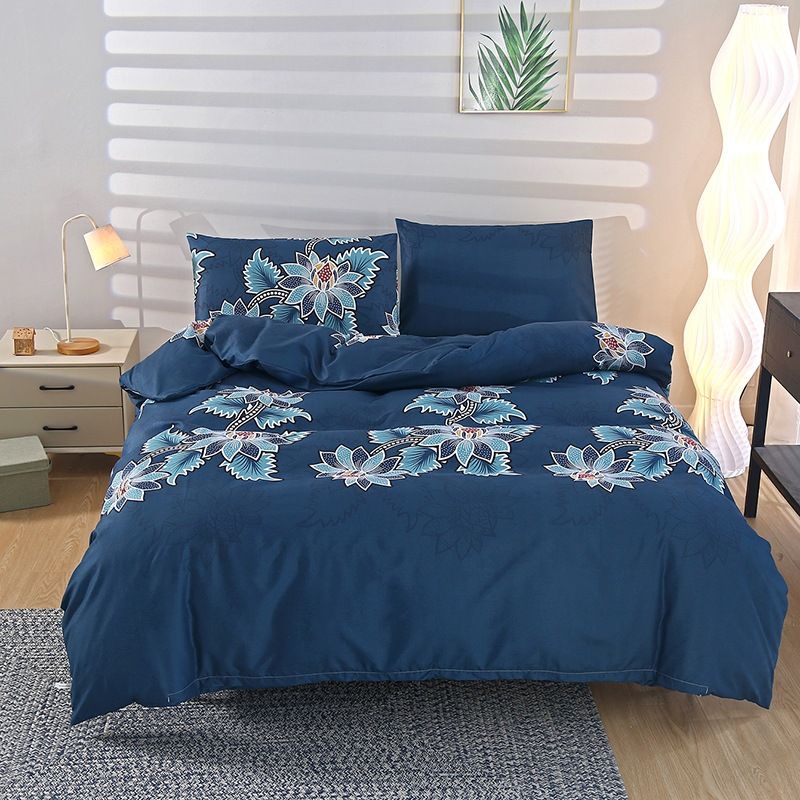 Luxury Brushed Cotton Printed Duvet Cover Set - Full/Queen/King Size Soft Bedding For Home & College Dorm​_voghion.com