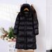 Damenbekleidung - Neue hochwertige schwarze und goldene Gänsedaunenjacke, lang über dem Knie, verdickte Kapuzenjacke für Paare, für die Nebensaison, Winterkleidung_voghion.com