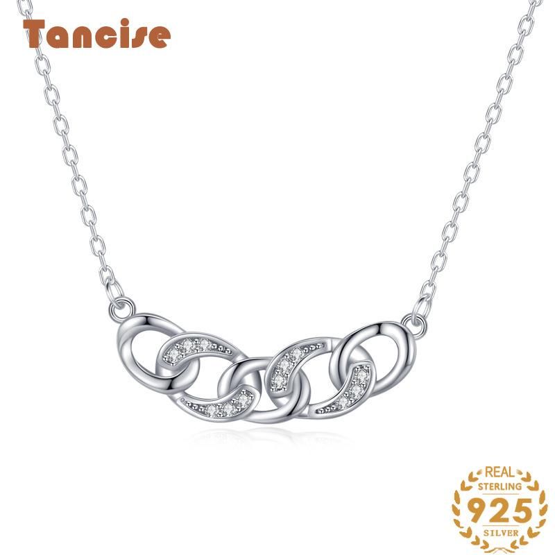 Tancise S925 Collana con ciondolo in argento sterling Collana versatile alla moda da donna Regalo di moda_voghion.com
