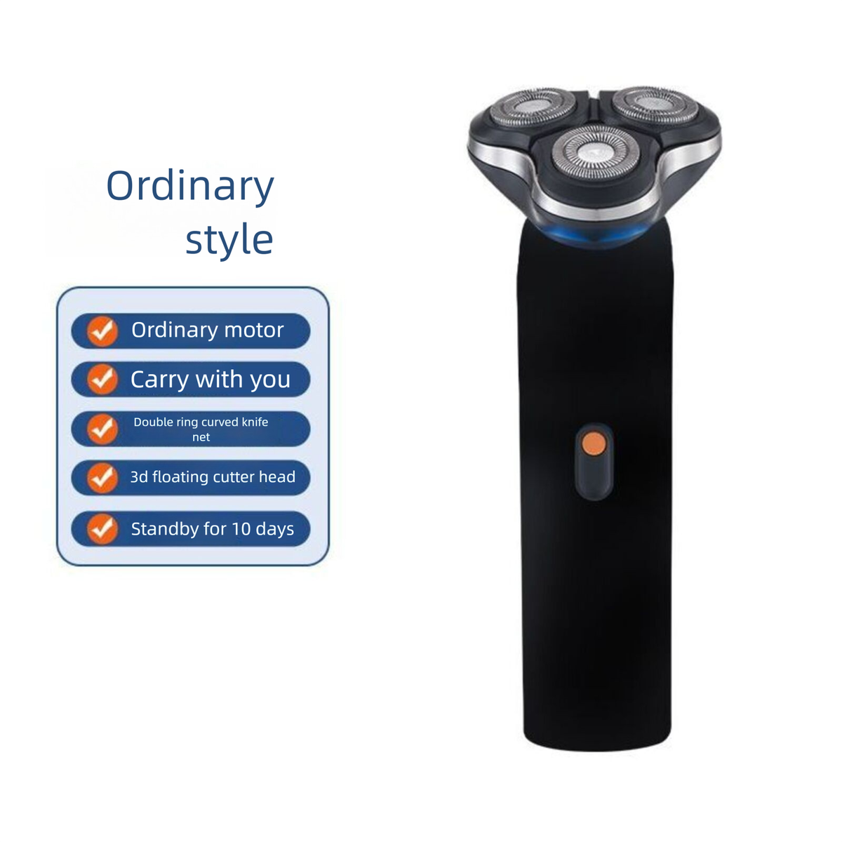 Driekoppig elektrisch scheerapparaat, draagbaar scheerapparaat voor mannen, baardtrimmer, cadeau voor mannen_voghion.com