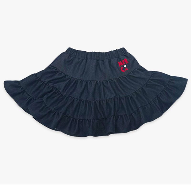 Kinderkleidung Herbst Neue Mode Kinder Mädchen Casual Prinzessin Cartoon Print Halblanger Jeansrock_voghion.com