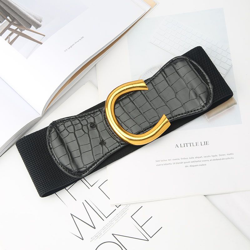 Stile alla moda per abito da donna con cintura decorativa e chiusura in vita con elastico in vita_voghion.com