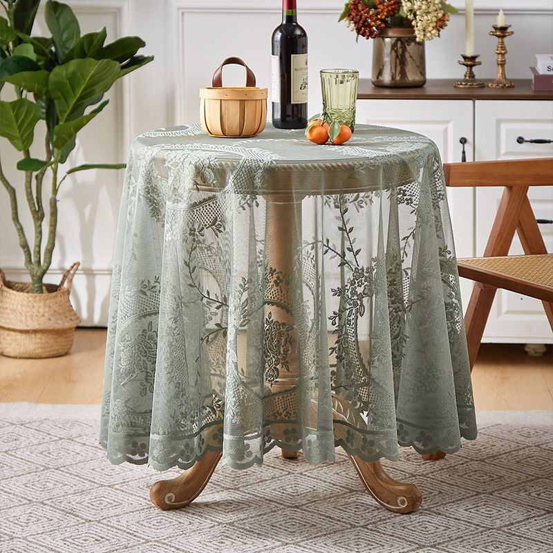 Floral Tablecloth – Non-Slip, Heat Resistant, Round & Rectangle Sizes (90cm/180cm/100x140cm) – Machine Washable, Durable Polyester_voghion.com