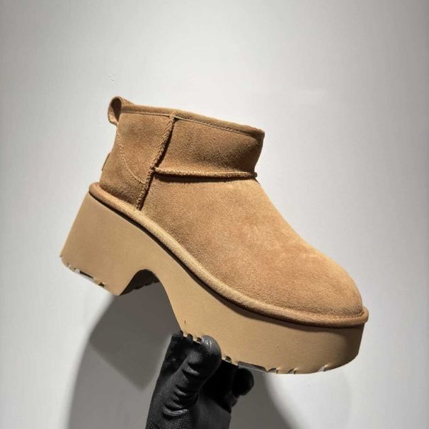 2025 neue dicke Sohlen Höhe erhöhen Pelz integrierte Schneestiefel, modische vielseitig, aus echtem Leder, Anti_voghion.com