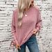 Women's Knit Sweater With Bow Tie Detail - Oversized Casual Long Sleeve Pullover For Fall & Winter_voghion.com