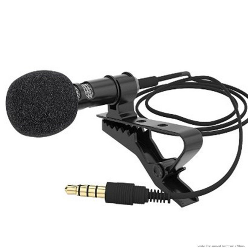 Mini Microphone Condenser Clip-on Lapel Lavalier Mic Wired for Phone Laptop For Phone Portable Mini Stereo HiFi Sound Quality_voghion.com