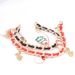 Fashion Gold Plating Links Chain With Leather Inserted Bracelet With Dangling Christmas Charms_voghion.com