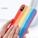 Custodia protettiva per telefono a copertura totale in silicone liquido Kunjiuyou con design arcobaleno per iPhone 12- per iPhone 11_voghion.com