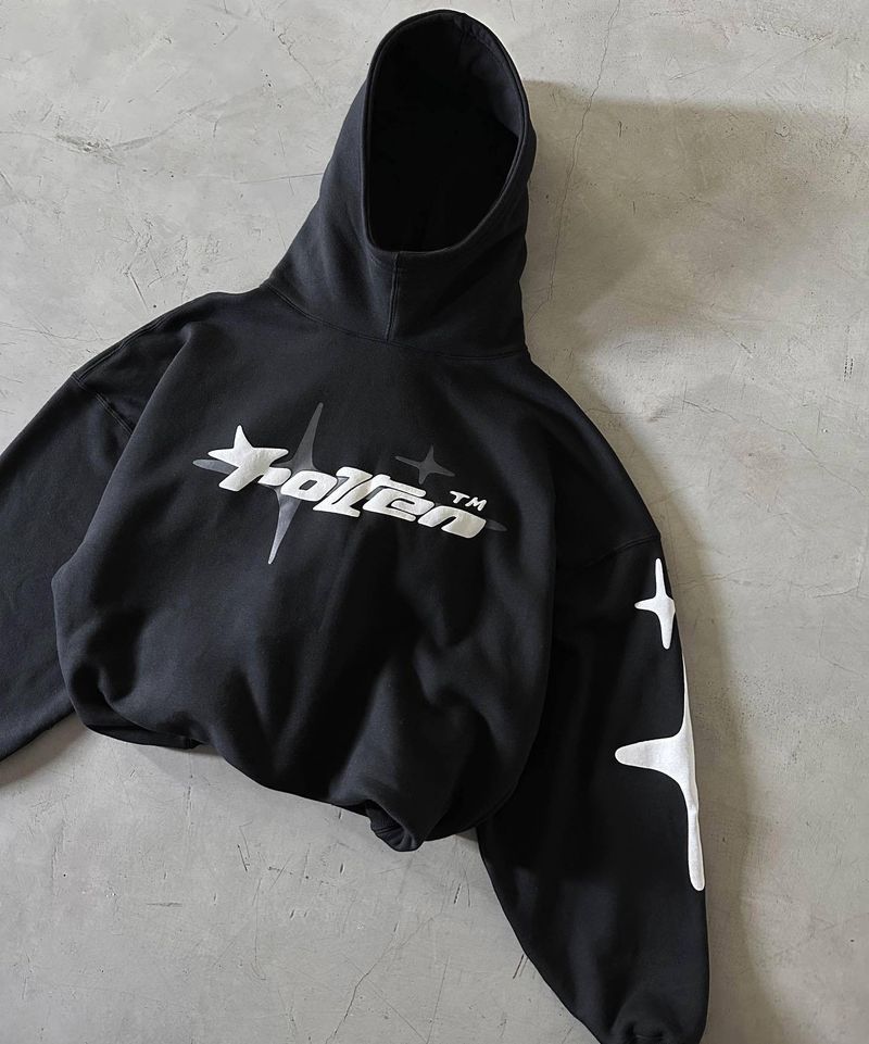 Men's Clothing Loose Hoodie Y2k Star Letter Printing Casual Trendy Design High Collar Top_voghion.com