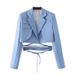 2025s 2025 Summer Style Women's Short Drawstring Suit Coat_voghion.com
