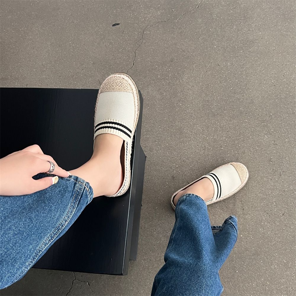 Pantofole da donna in stile francese, piccole e profumate, con suola spessa, da pescatore Lefu Muller, mezze pantofole per le vacanze estive_voghion.com