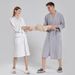 Ultraweicher Bademantel mit Waffelmuster für Damen und Herren – Langärmliger, leichter Spa-Bademantel, schnelltrocknende, bequeme Loungewear für zu Hause_voghion.com
