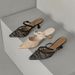 Stylish And Sexy Mesh Wrapped Half Women, Slim Heels With Pointed Toes, High Heels, Lazy People Wearing Slippers For The_voghion.com