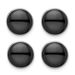 Kelly Waters Rhodium-plated Black Epoxy Four Piece Tuxedo Studs Set_voghion.com