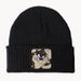 Unisex Accessories Hip Hop Knit Beanie Animal Embroidery Pattern Knit Hat Neutral Warm Beanie_voghion.com