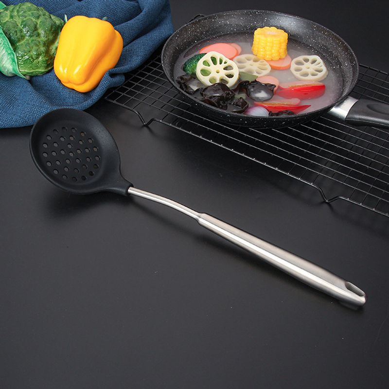 Juego de utensilios de cocina de silicona y acero inoxidable para Pascua, sartén antiadherente, pala especial para freír, cuchara para sopa doméstica_voghion.com