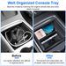 Center Console Organizer Tray Fit For 2021 2022 2023 Tesla Model 3 Model Y Armrest Drawer Storage Box with 2Pcs Silicone Pads_voghion.com