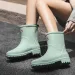 Damen Niedrige rutschfeste Küchen-Regenschuhe Wasser Frau Gummi Garten Galoschen Slip-on Regenstiefel Kurze Stiefel 231030_voghion.com