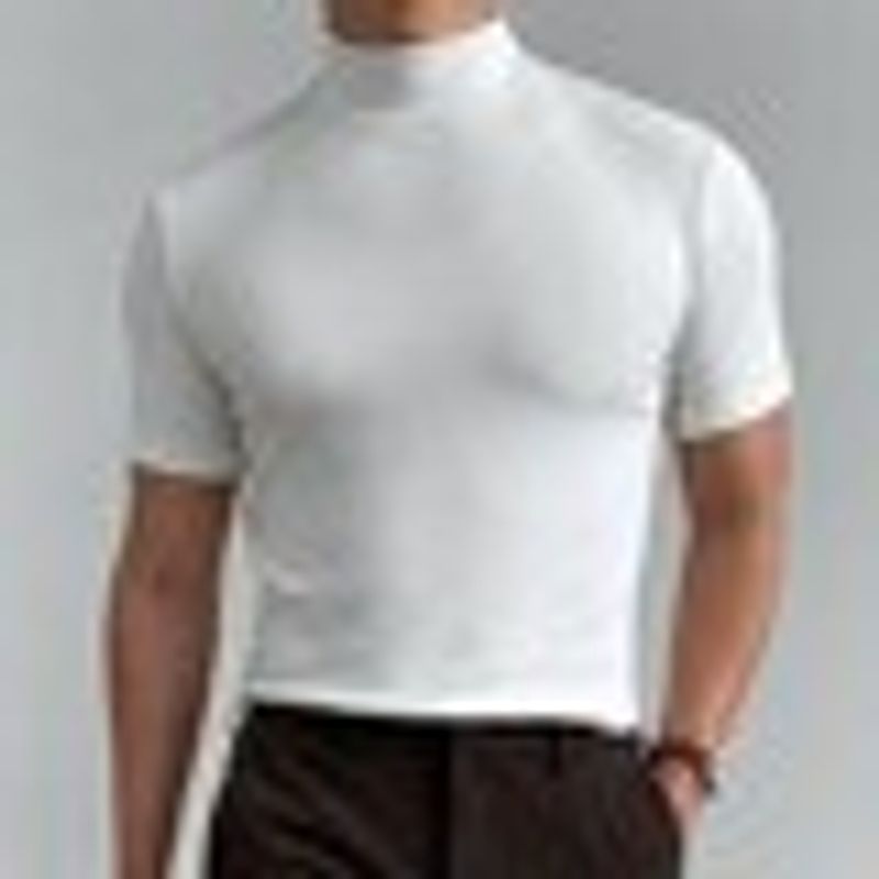 Men's Clothing Men's Fashion Sleeveless Square Collar Stitching I Shaped Thread Heavy Vest One Shoulder Men's Suspender T Shirt_voghion.com