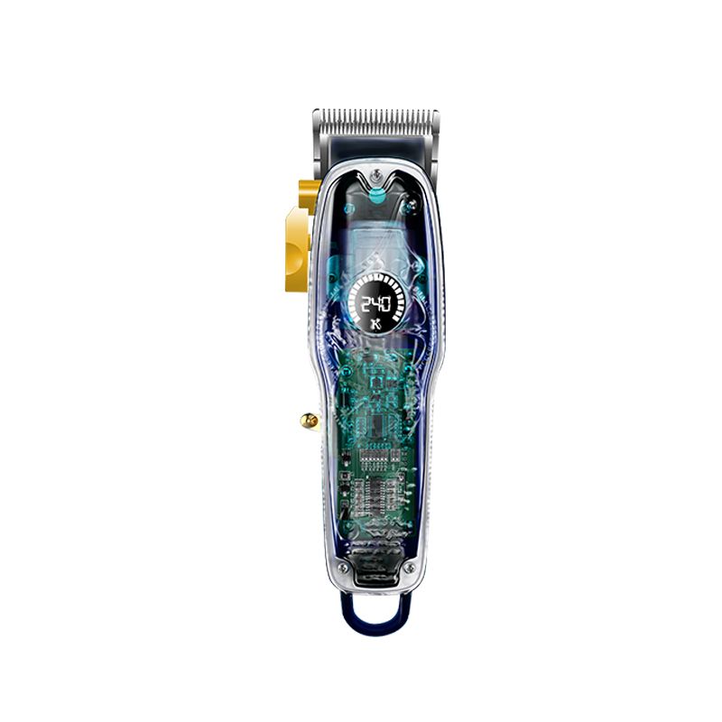 2021 nuovo Kemei KM-2709PG trasparente display LCD a LED tagliacapelli ricaricabile taglio di capelli hine professione capelli elettrici_voghion.com