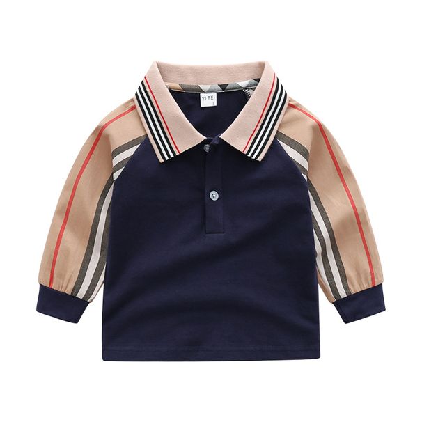 Boys Short-sleeved T-shirt Autumn Children's Polo Shirt Casual Girls Top Baby Lapel Base Shirt Trend_voghion.com