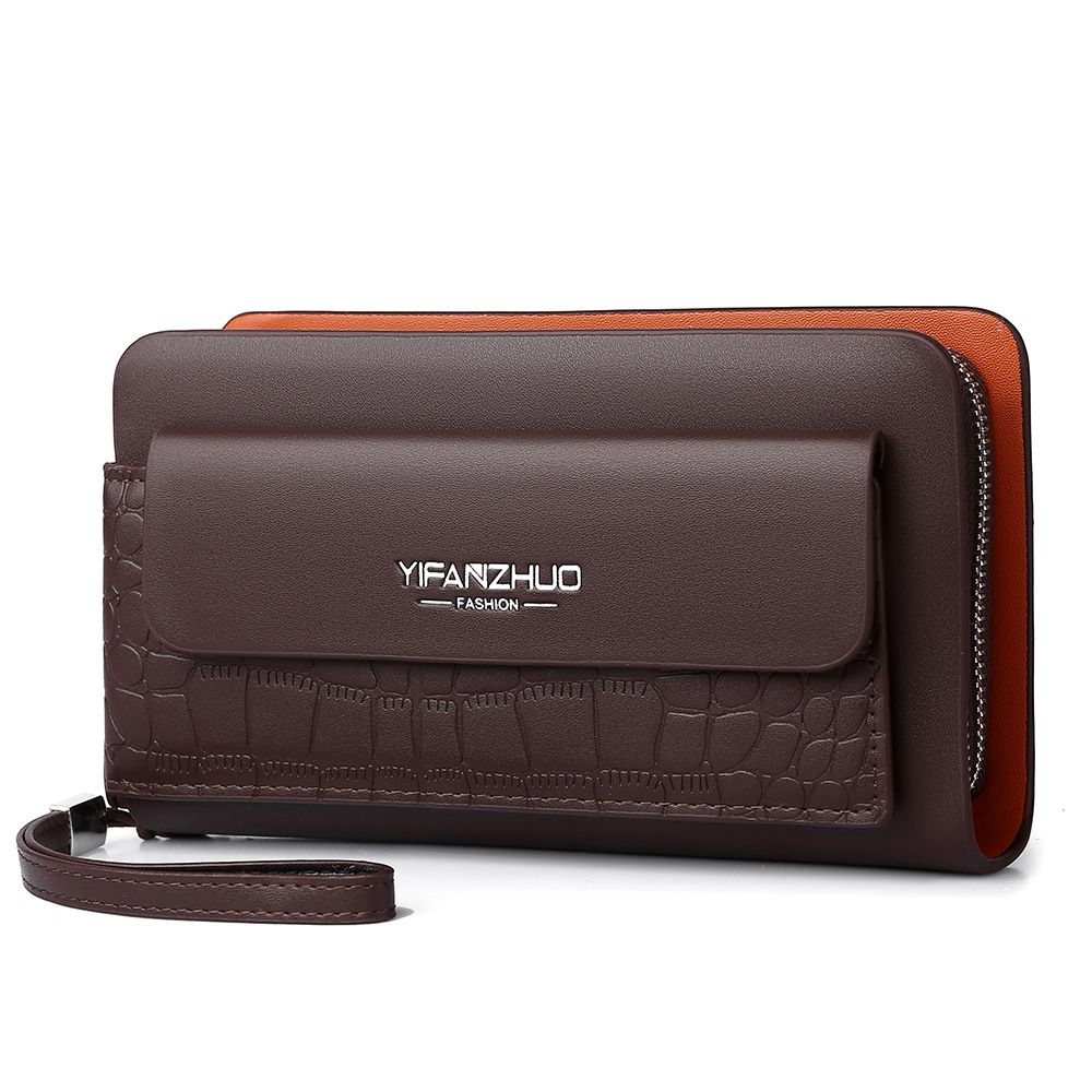 Men's Handbags, Casual Business Double Zipper Large Capacity Handbags, Men's Clutch Bags, Multi Card Slots, Handbags_voghion.com