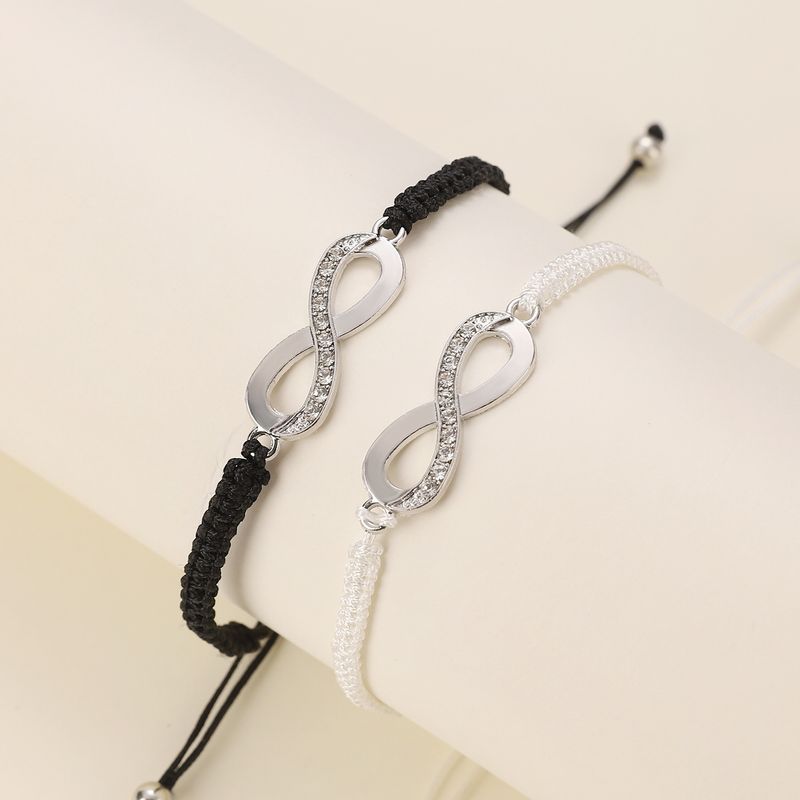 European and American Diamond-encrusted Lucky Infinite Eight-character Hand-woven Couple Bracelet Best Friend Good Friend Bracelet Gift Cross-border_voghion.com