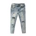 Herrenbekleidung High-End-zerrissene Slim-Jeans für Herren, verwaschene blaue Neun-Punkt-Hose, trendige Herrenmarke, trendige, hübsche Röhrenhose_voghion.com