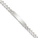 Sterling Silver 8inch Polished Engraveable Curb Link ID Bracelet_voghion.com