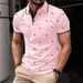 Erkek Giyim Yeni Erkek Yaka Polo Flamingo Kısa Kollu Gömlek Moda Kişilik Baskılı Sokak Kısa Kollu Üst_voghion.com