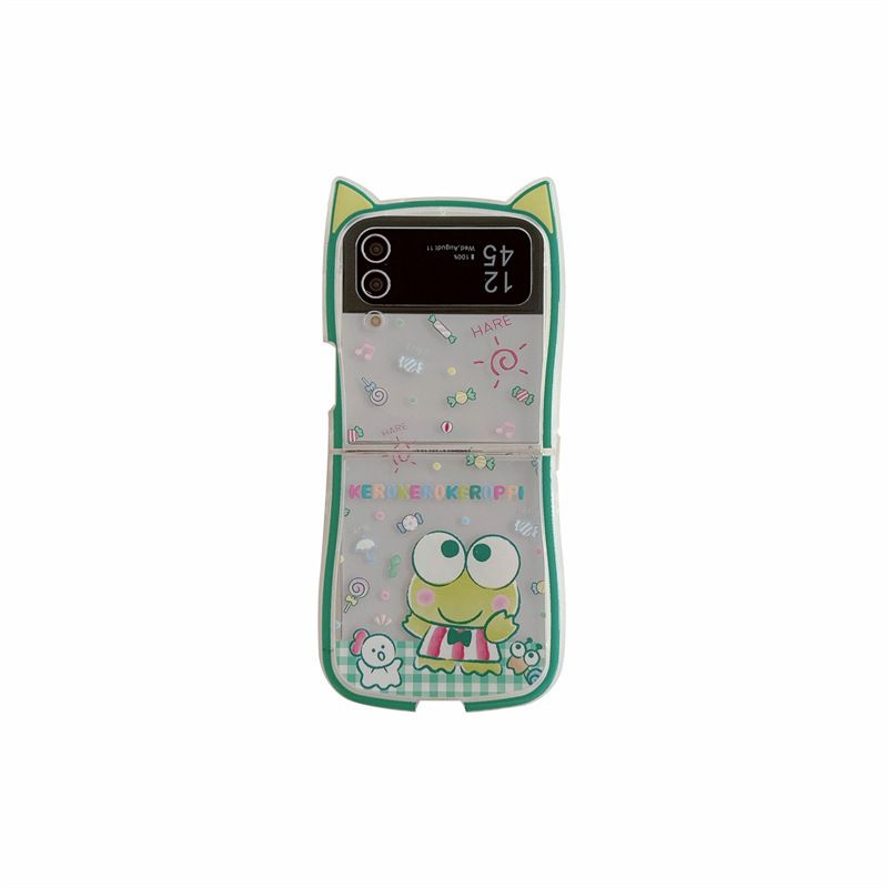 Three-dimensional Cat Ear Frog GalaxyZFlip6 Phone Case for Samsung ZFlip4/5 Folding Protective Case for Korean Style_voghion.com