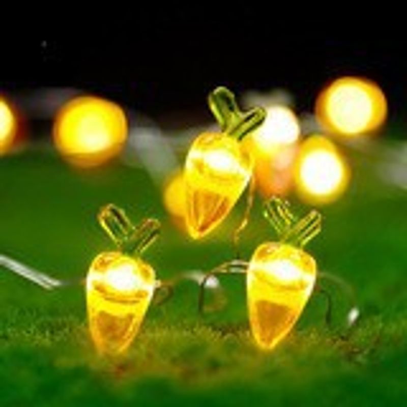 Iluminat de sărbători Morcov șir de lumină cu led iepuraș de Paște ou decorare morcov alb iepure mini sârmă de cupru lampă șir de lumină baterie_voghion.com